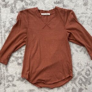 Free People Terracotta Long Sleeve Top